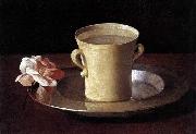 Cup of Water and a Rose on a Silver Plate Francisco de Zurbaran